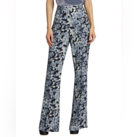 cinq a sept Pants - Cinq à Sept Claire Floral Wide Leg Pants, Slate Multi